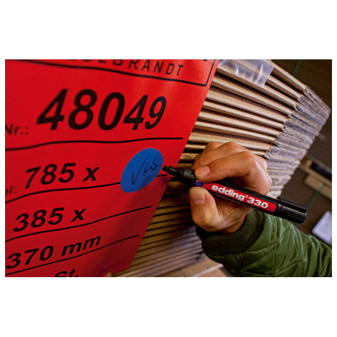 Marker permanentni 1-5mm klinasti vrh edding 330 rdeč