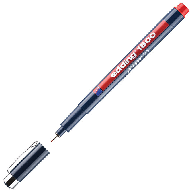 FLOMASTER ZA TEHNIČNO RISANJE PROFIPEN 0,5MM EDDING 1800 RDEČI