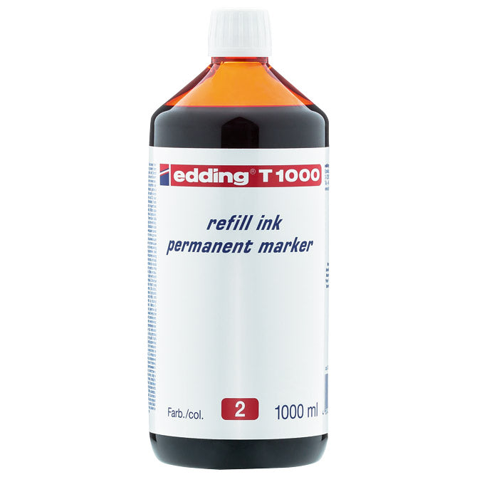 Črnilo za permanentni marker 1000ml edding t1000 rdeče