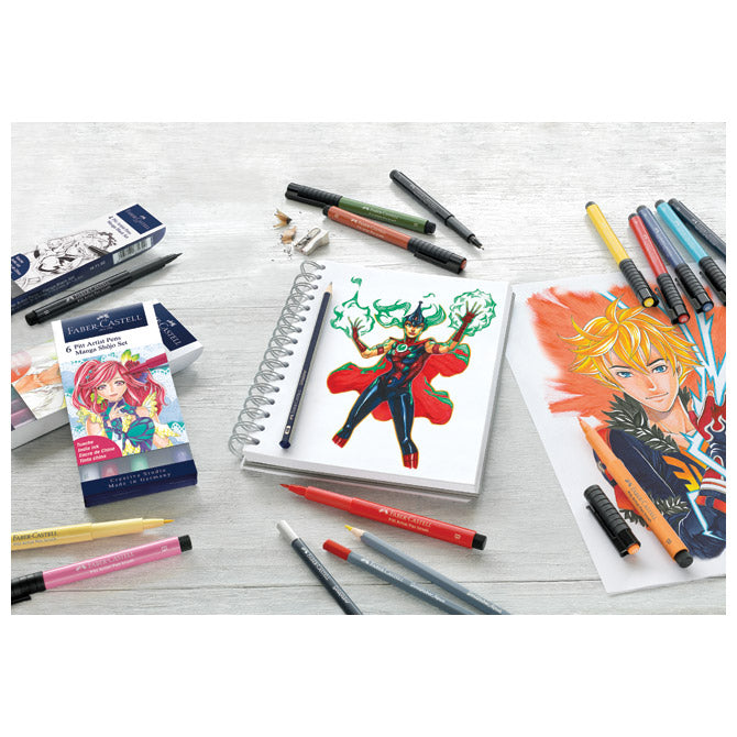 FLOMASTER PITT ARTIST MANGA BLACK SET PK4 FABER CASTELL 167132 CRNI BLISTER