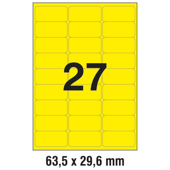 NALIPKE LK 63,5X29,6MM PK25L ZWECKFORM L6004-25 NEON RUMENE