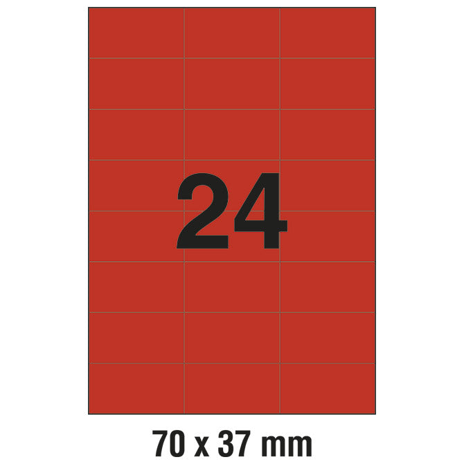 ETIKETE ILK 70X37MM PK100L ZWECKFORM 3448 RDEČE