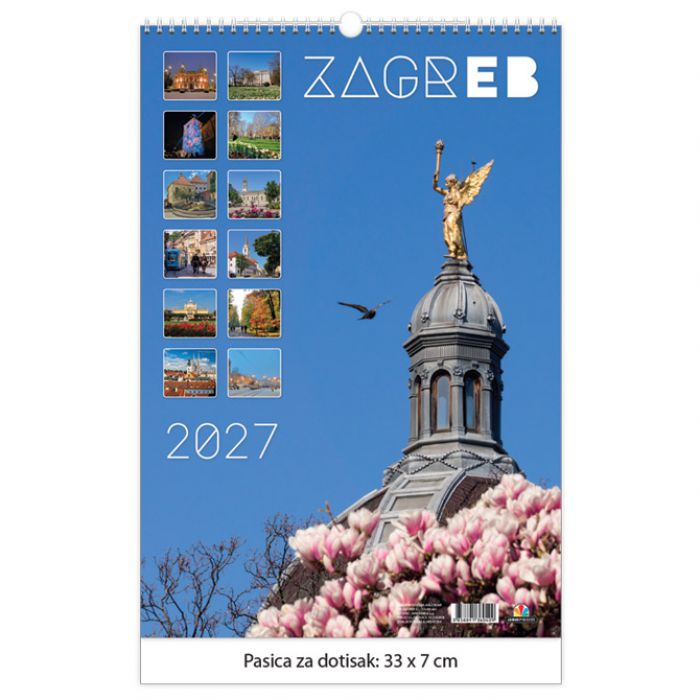 KALENDAR "ZAGREB 2027", 13 LISTOVA SPIRALA JP.