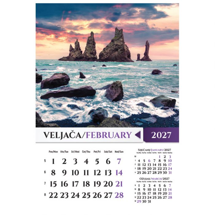 KALENDAR "PRIRODA 2027" 13 LISTOVA, SPIRALA
