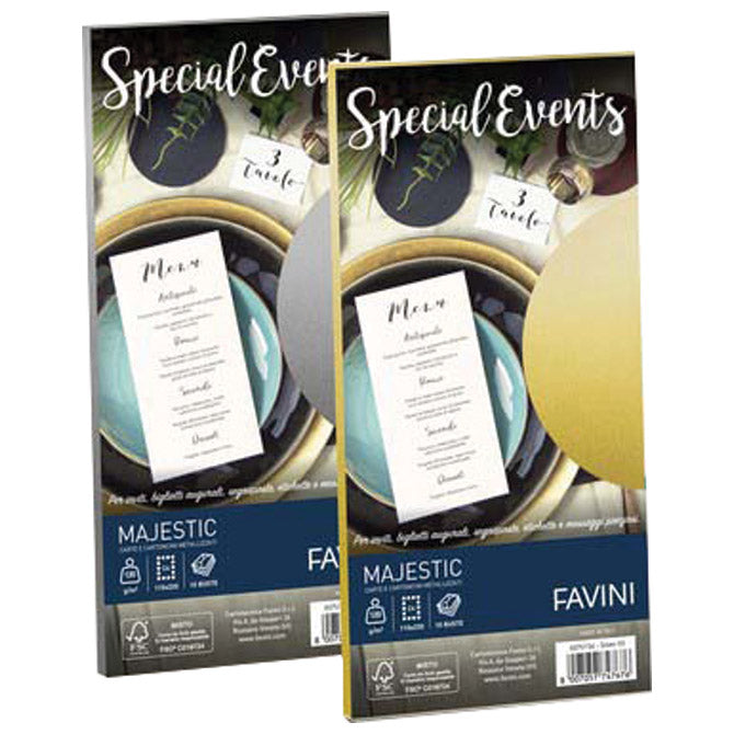 Kuverte special events 11x22cm 120g pk10 favini srebrni
