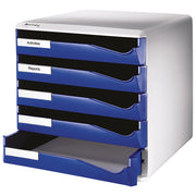 ŠKATLA S 5 PREDALI POST SET LEITZ 52800035 MODRA