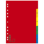 Pregrada plastična a4 brojevi 1- 5 kolor donau 7708095pl-99