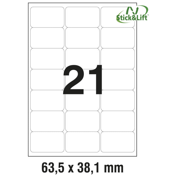 NALEPKE ILK 63,5X38,1MM ODLEPILNE PK25L ZWECKFORM L6023REV-25