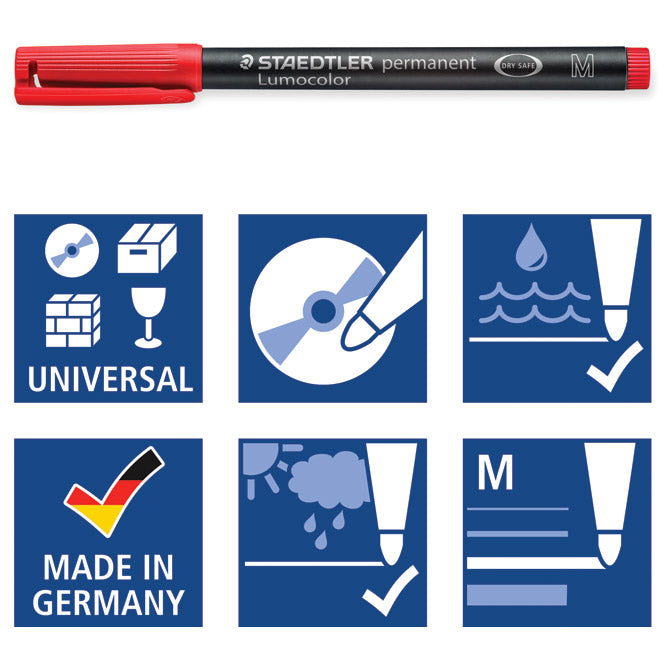 Permanentni marker 1 mm Lumocolor Staedtler 317-2 rdeč