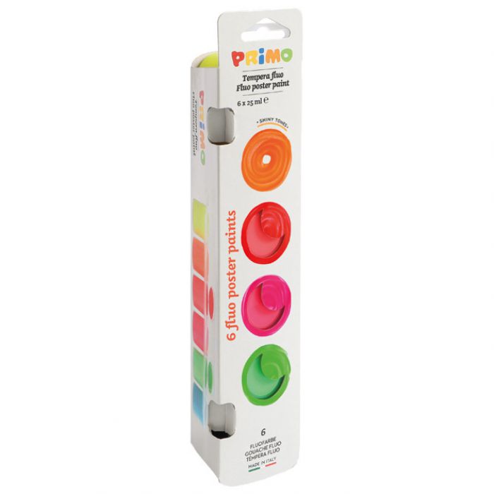 BOJA TEMPERA GVAŠ 25ML U ČAŠI 6BOJA PRIMO 254TF6E FLUORESCENTNA * DO ISTEKA ZALIHA