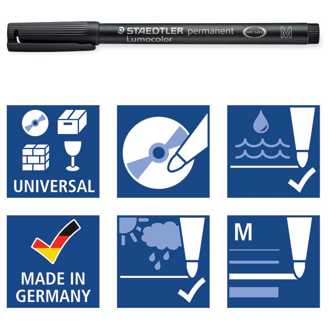 MARKER PERMANENTNI 1MM PK4 RECIKLIRANI LUMOCOLOR STAEDTLER 317 WP4