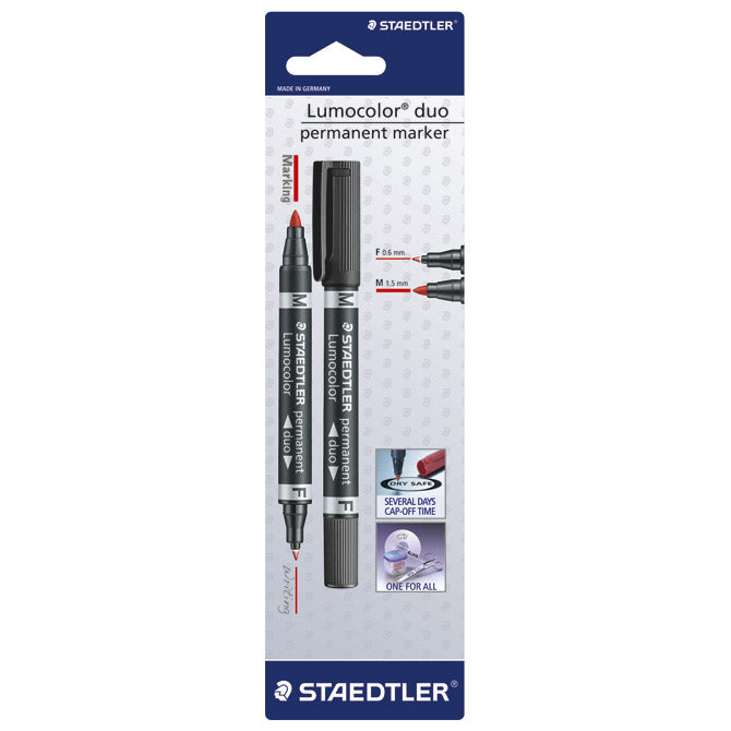 Marker permanentni obostrani 0,6 i 1,5mm lumocolor staedtler 348-9 bkd crni blister
