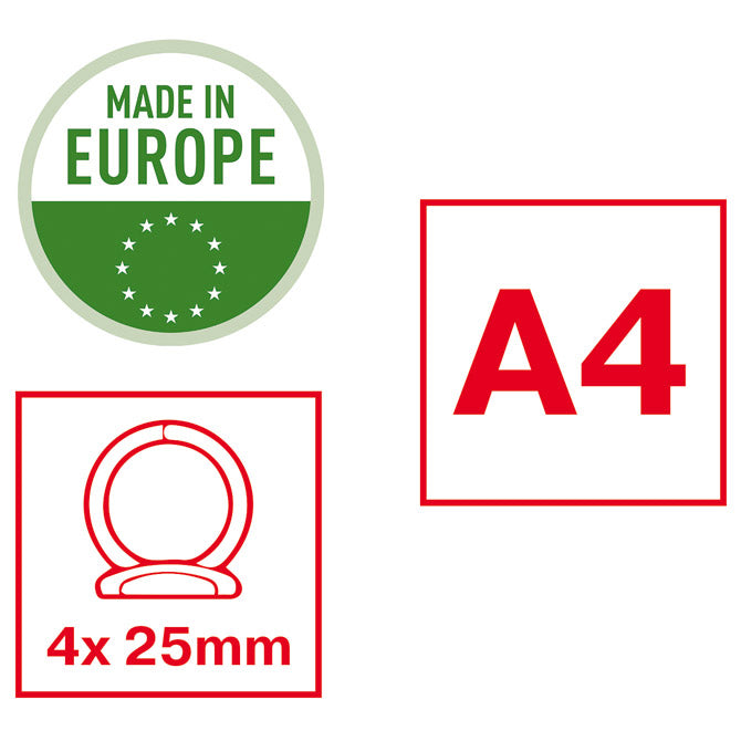 Mapa uložna 4ringa-fi25mm/hrbat-35mm a4 vivida esselte 14461 zelena