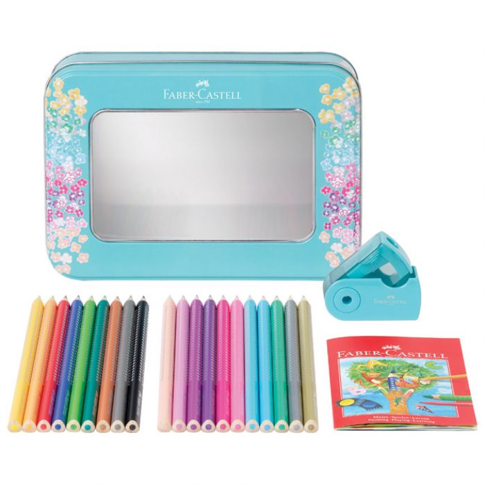 BOJE DRVENE  20BOJA SPARKLE PLUS ŠILJILO SLEEVE MINI METALNA KUTIJA FABER-CASTELL 201641
