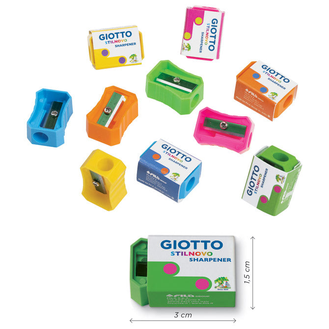 ŠILČILO PVC 1LUKNJA STILNOVO GIOTTO FILA 2329 SORTIRANO FLUORESCENTNE BARVE