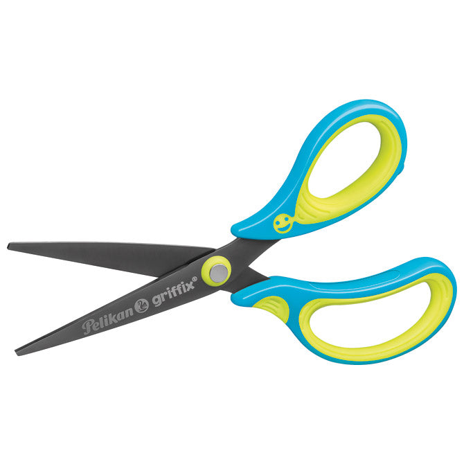 ŠKARE ŠKOLSKE 15CM GRIFFIX PELIKAN 810241 NEON PLAVO-ŽUTE BLISTER