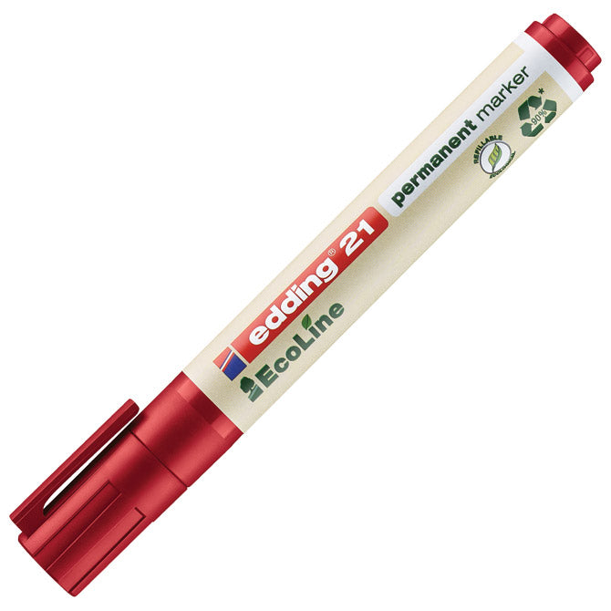 Marker permanentni 1,5-3mm okrogla konica ecoline edding 21 rdeči