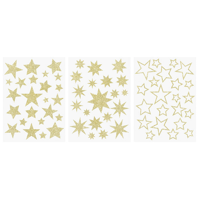 OKRASNE NALEPKE ZA STEKLO A4 ZVEZDE PK3 HEYDA 20-35844 69 GLITTER ZLATE BLISTER