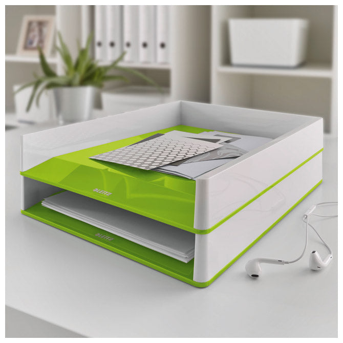 Ladica za spise wow leitz 53611054 bijelo-zelena