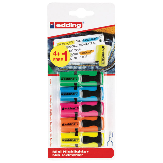 SIGNIR MINI 1-3MM EDDING 7/5BARV BLISTER (4 PLUS 1 GRATIS)