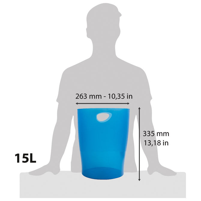 Koš za smeti PP 15l ECOBIN Exacompta 45360D prozorno modri