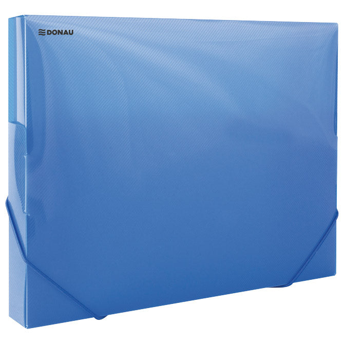 Mapa z elastiko hrbet-30mm a4 pp donau 8545002pl-10 prosojno mat modra