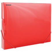 Mapa z elastiko hrbet-30mm a4 pp donau 8545002pl-04 prozorno mat rdeča