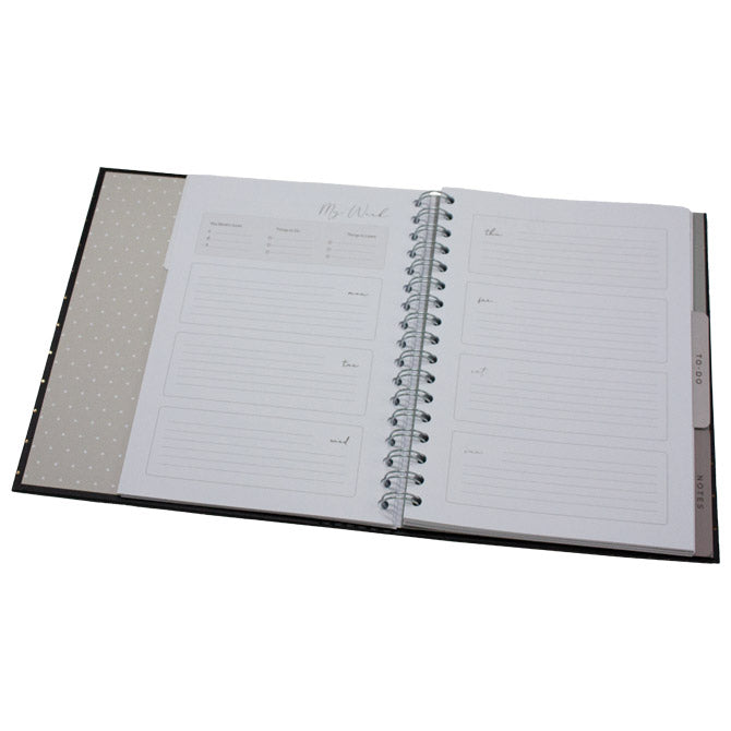 ORGANIZATOR 18X23CM 108L SPIRALNI S PASKOM ČRNA/ZLATA OZNAKA 1791