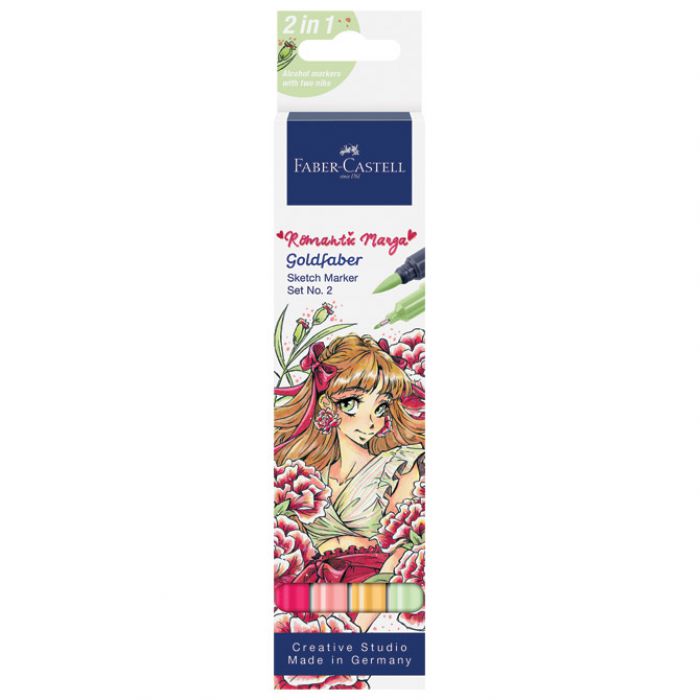 MARKER OBOSTRANI SKETCH  4BOJE ROMANTIC MANGA 2 GOLDFABER FABER CASTELL 164722 BLISTER