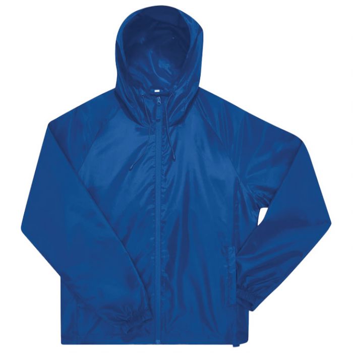 VJETROVKA S KAPULJAČOM ZIP UNISEX B&C # RESET LINED WINDBREAKER TAMNO PLAVA XL