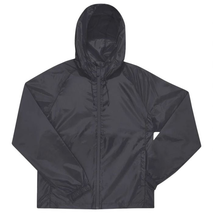 VJETROVKA S KAPULJAČOM ZIP UNISEX B&C # RESET LINED WINDBREAKER TAMNO SIVA XL