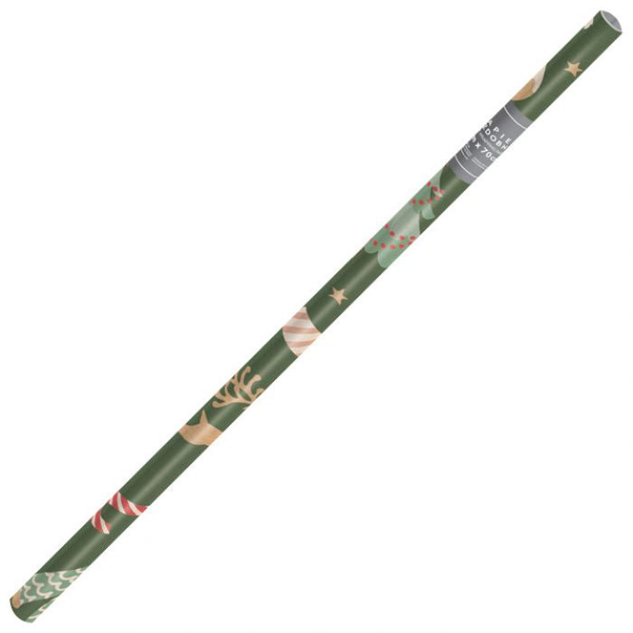 PAPIR UKRASNI ROLA 70X200 CM CHRISTMAS KRAFT NOVOGODIŠNJI INTERDRUK