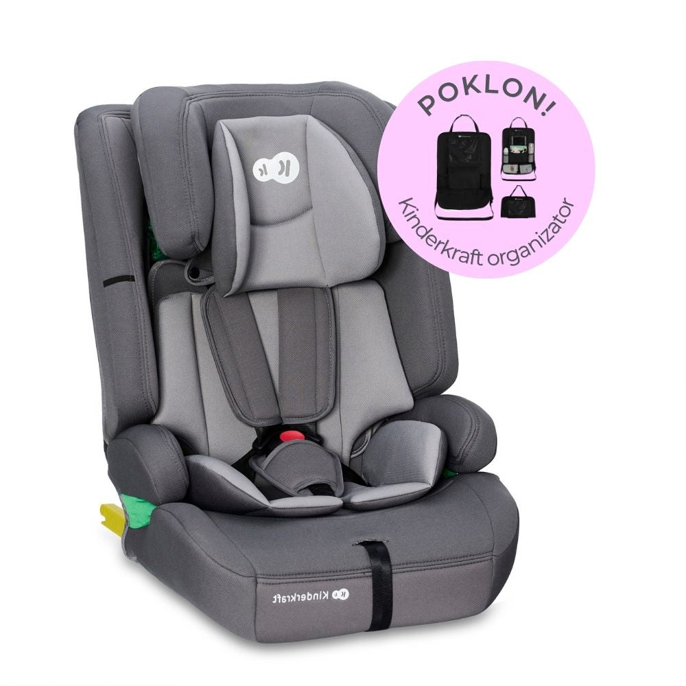 Kinderkraft autosjedalica Safety Fix 2 9-36 kg (76-150 cm), Grey