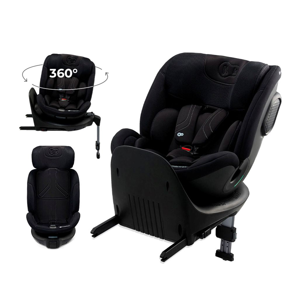 Kinderkraft autosjedalica XRIDER 2 i-Size 0-36 kg (40-150 cm) 360, crna