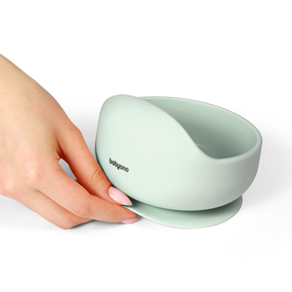 BabyOno Silikonska zdjelica s vakuumom 350 ml 6 m+, mint