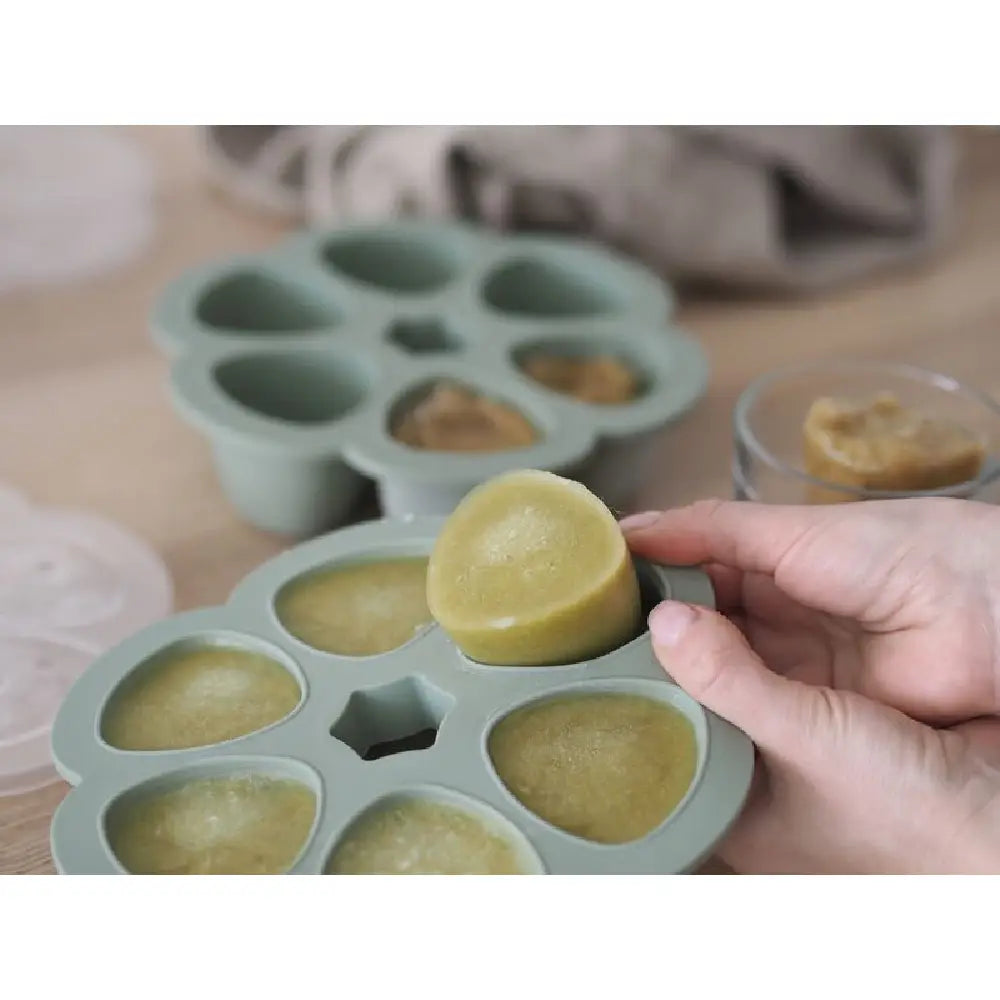 Beaba set od 6 silikonskih posuda za zamrzavanje od 90 ml, Sage green
