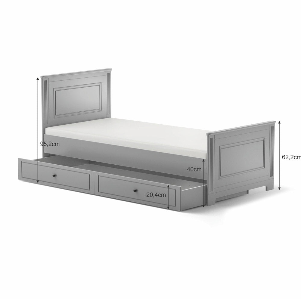 Bellamy Ines Junior krevet 200x90 cm s ladicom/dodatni ležaj, grey