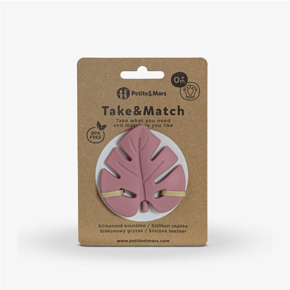 PETITE&MARS Silikonska grickalica za zube 0 m+ Take&Match, Dusty Rose