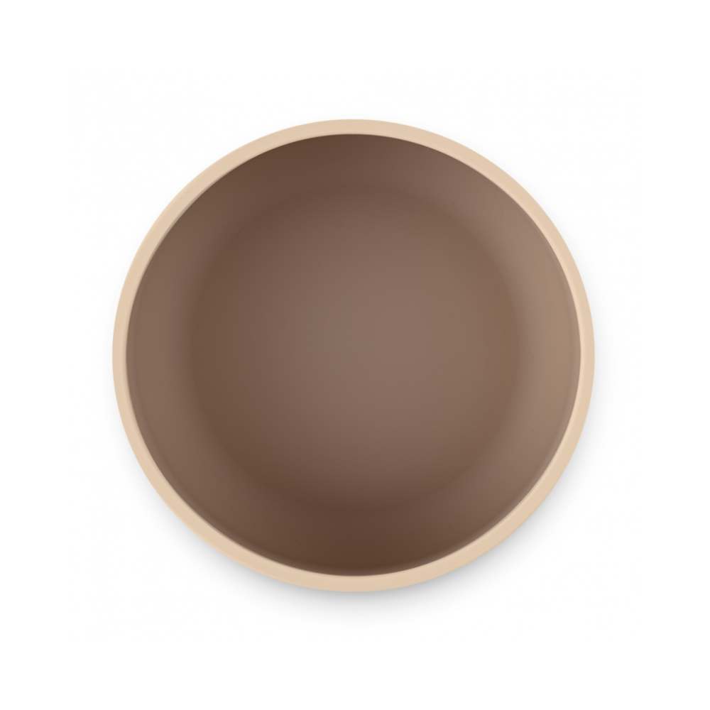 PETITE&MARS Silikonska zdjelica s vakuumom 450 ml Take&Match 6 m+, Desert Sand