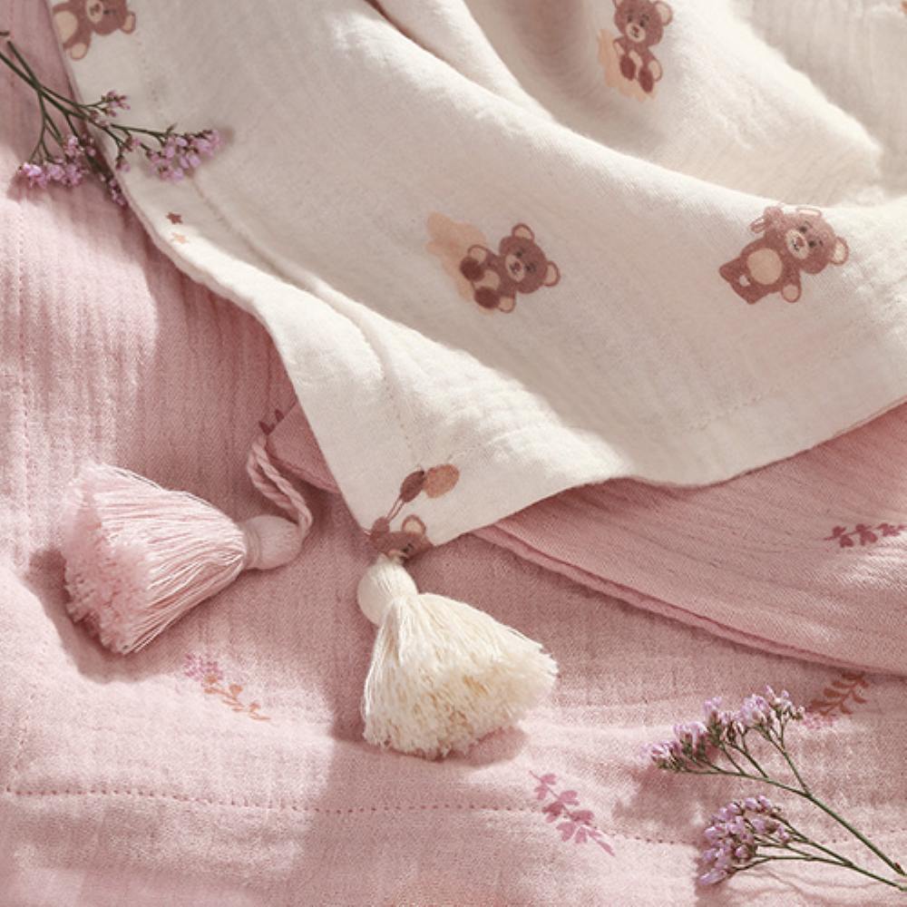 BabyOno Muslim pamučna dekica 75x100 cm, roza