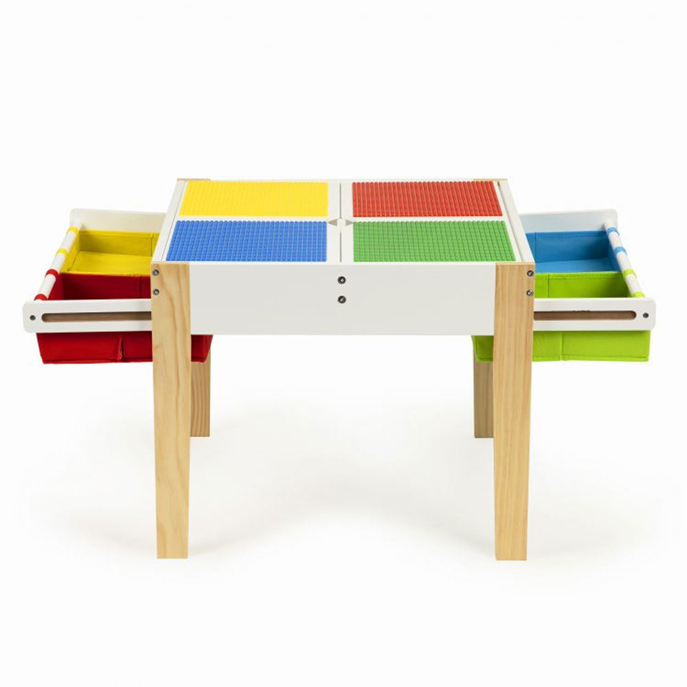 Ecotoys stol sa spremnikom i ladicama za igračke i dvije stolice