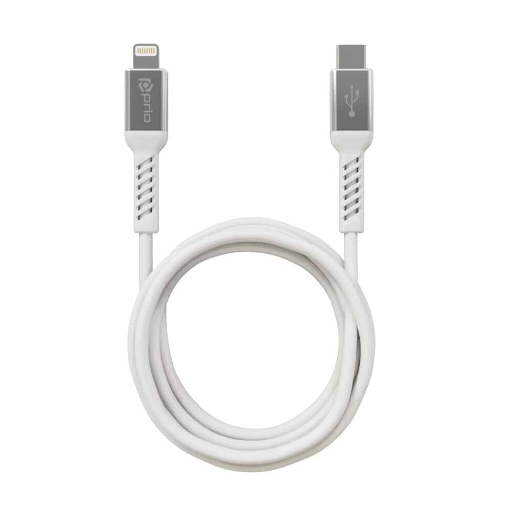 Prio Charge & Sync USB C na Lightning kabel s certifikací MFi 2m bílý