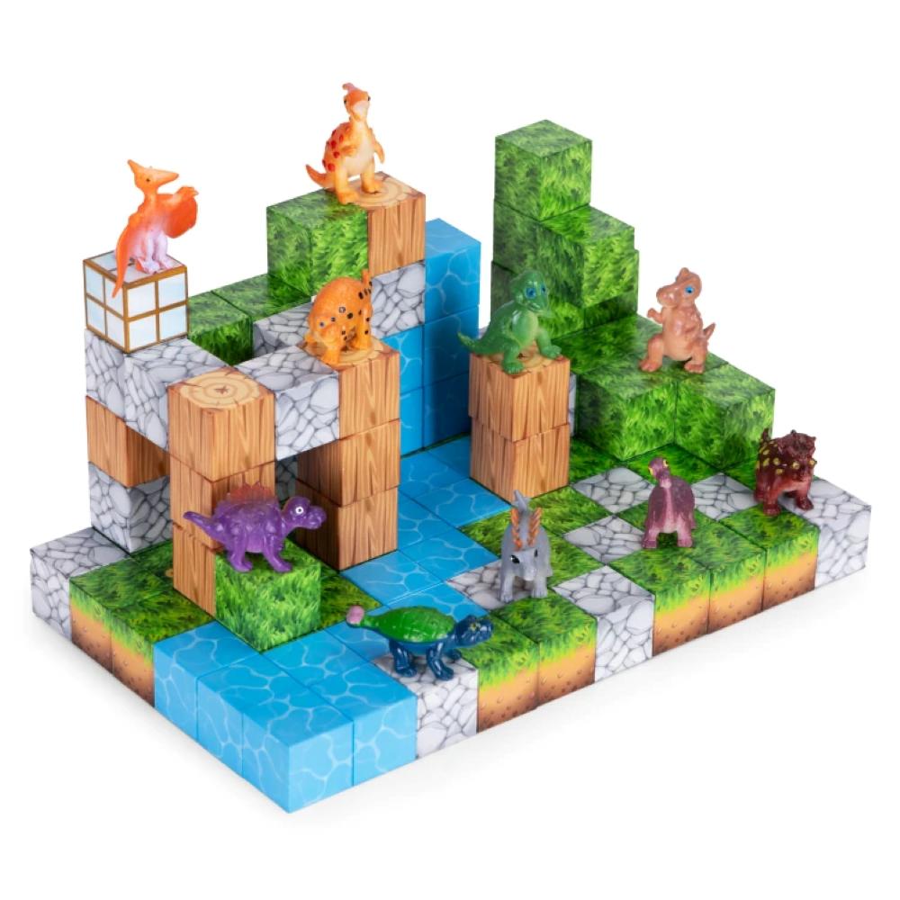 Magnetni set građevinske kocke Dinosauri - 114 dijelova