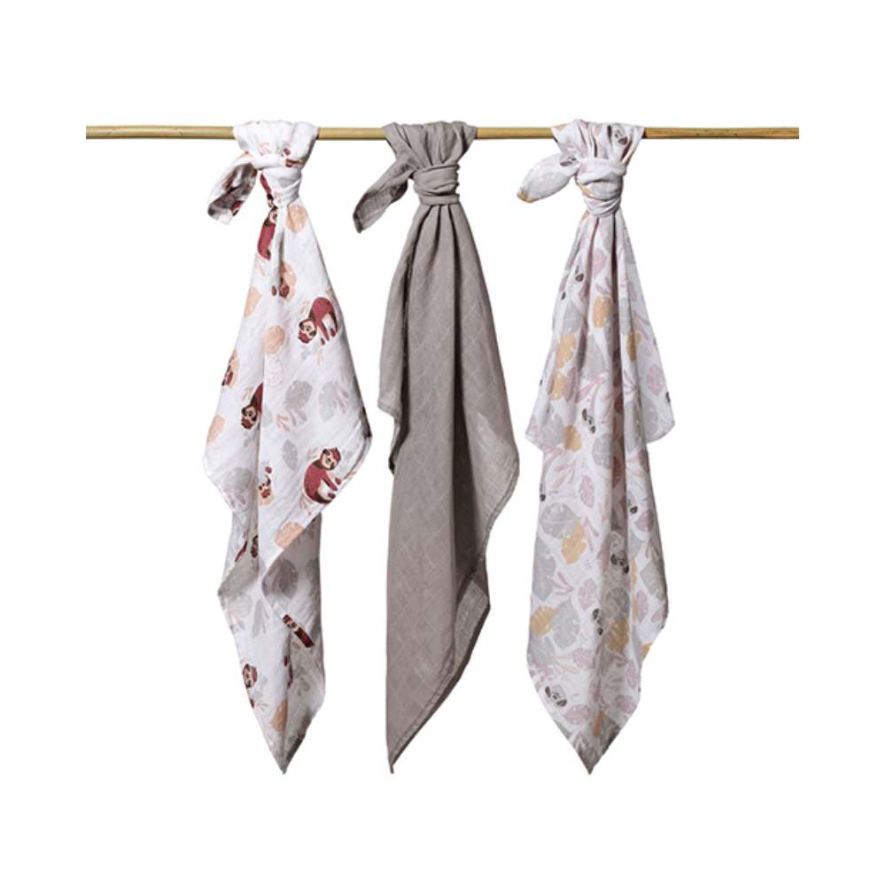 BabyOno Tetra pelene Muslin Ljenjivac, sive