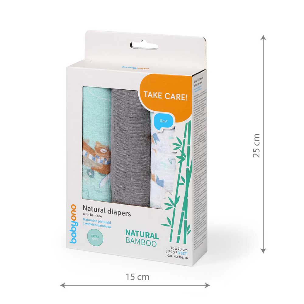 BabyOno Bambus tetra pelene Avioni, mint