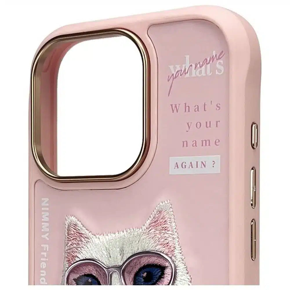 NIMMY COOL & CUTE 2.0 kryt s motivem kočky pro iPhone 16 Pro – růžový