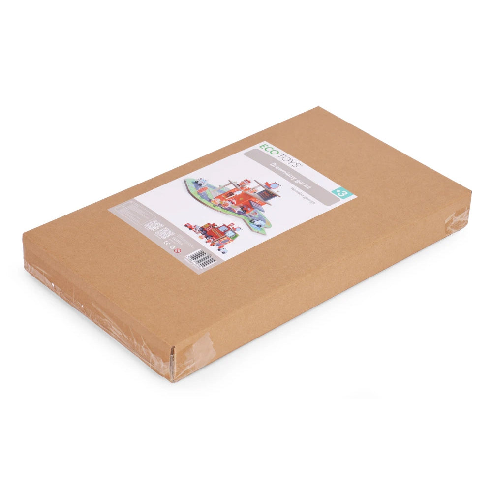 Ecotoys drveni set za vatrogasnu postaju, garaža s dodacima