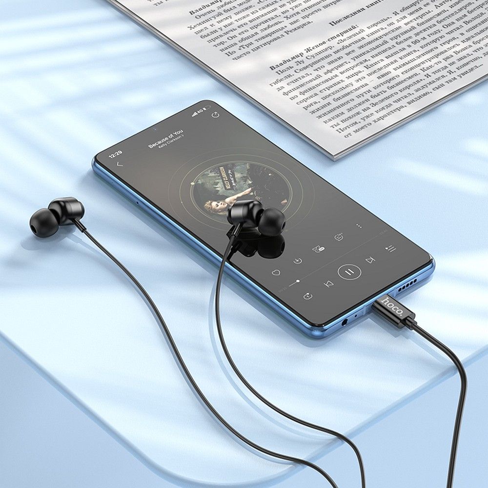 Hoco M122 USB C žičane slušalice In-Ear crne