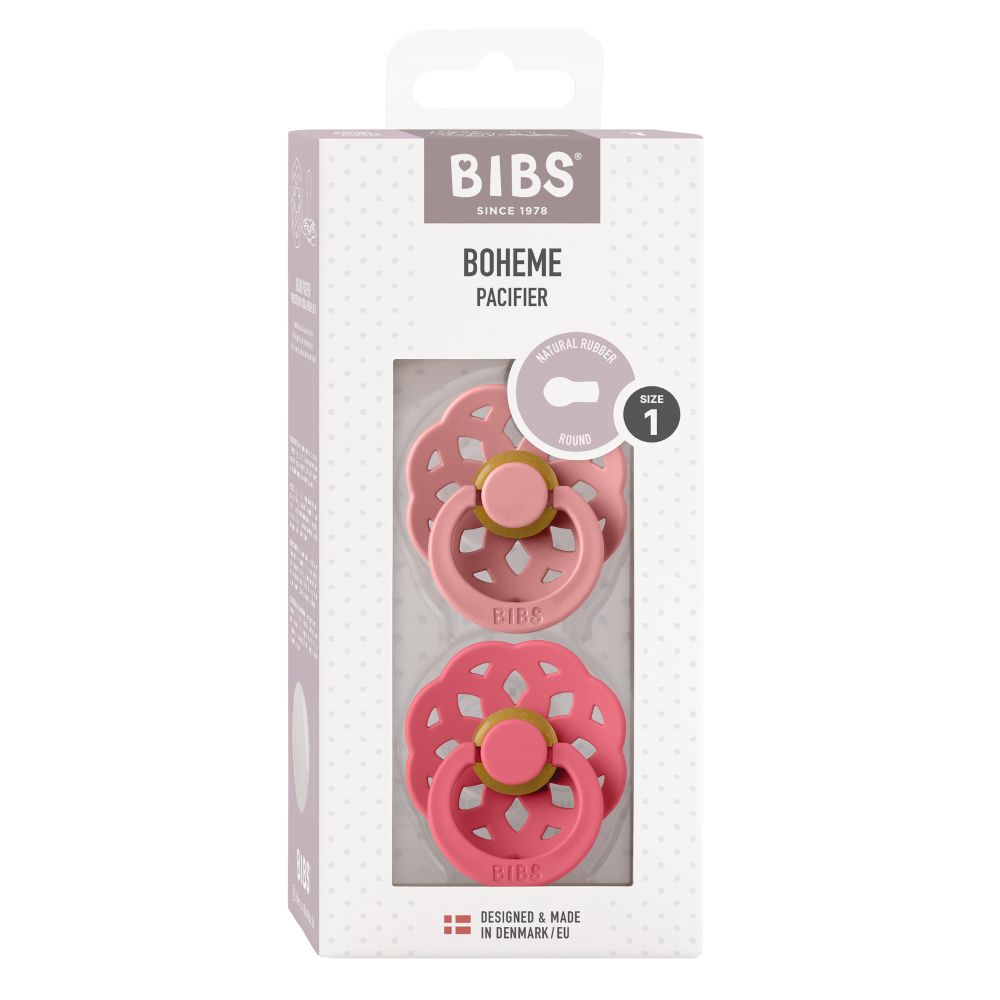 BIBS Boheme dude (kaučuk) - Dusty Pink/Coral (vel.1)