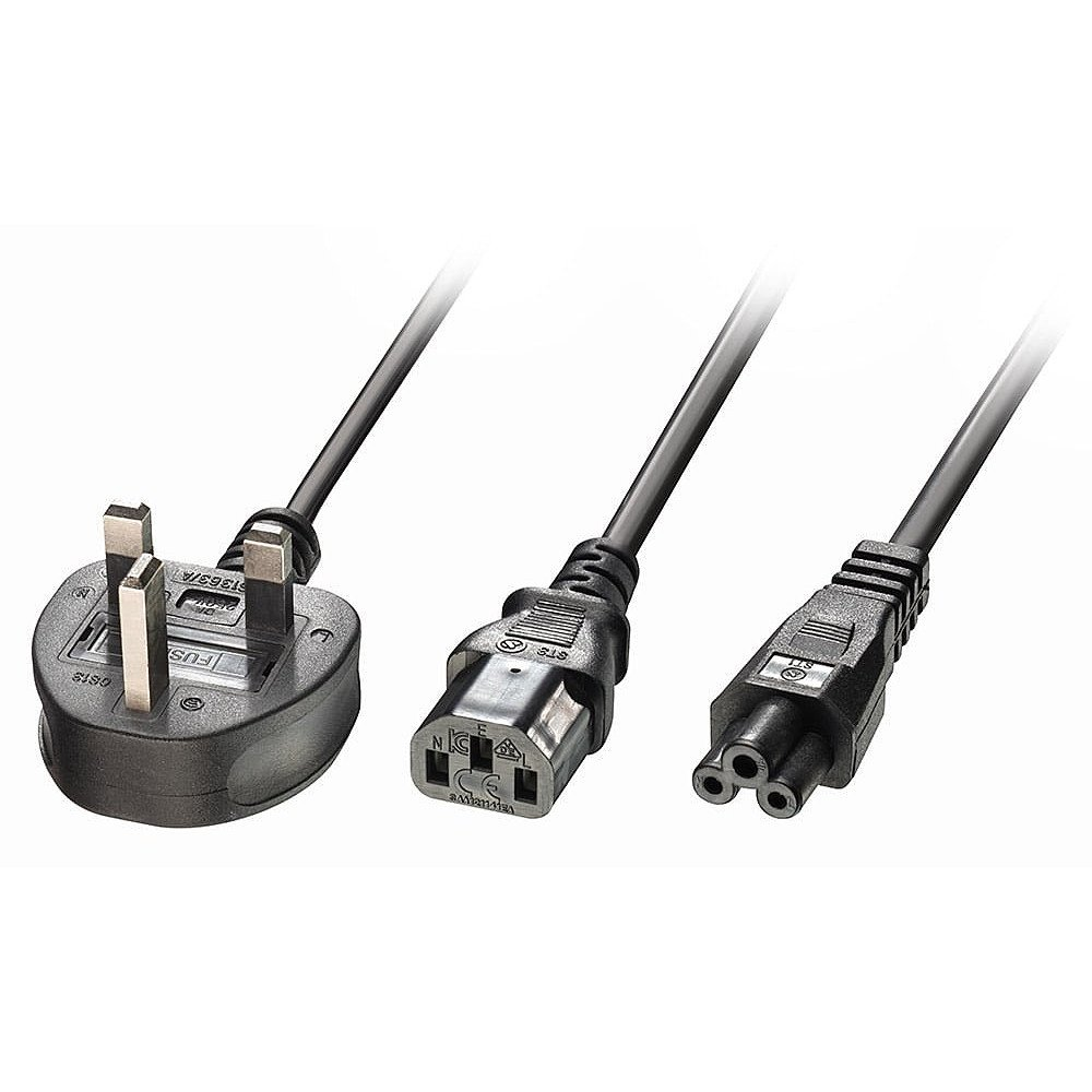 Lindy 30374 strujni kabel Crno 2,5 m Utikač tipa G C13 coupler + C5 coupler